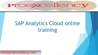 Proexcellency Provides SAP Analytics Cloud Online Training.