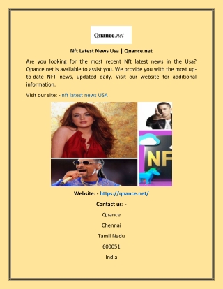 Nft Latest News Usa  Qnance.net