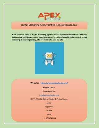 Digital Marketing Agency Online | Apexwebcube.com