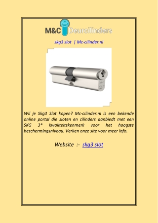 skg3 slot  Mc-cilinder.nl