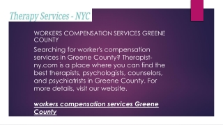 Workers Compensation Services Greene County  Therapist-ny.com