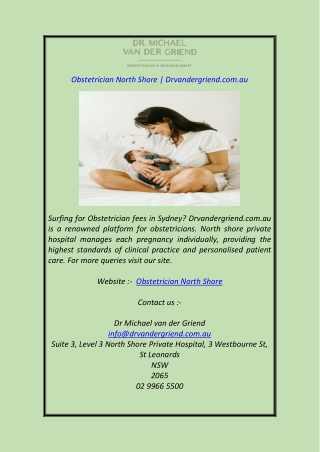 Obstetrician North Shore Drvandergriend.com.au