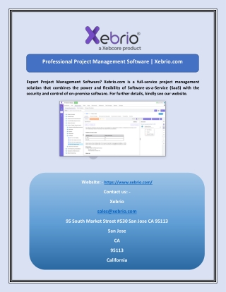 Professional Project Management Software  Xebrio