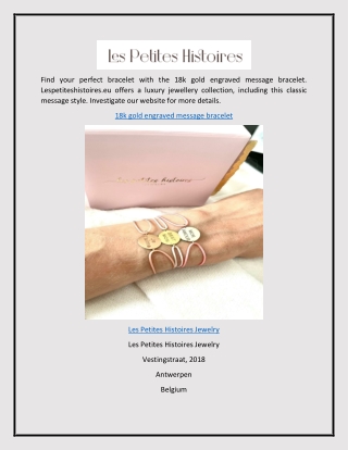 18k Gold Engraved Message Bracelet  Lespetiteshistoires.eu