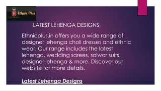 Latest Lehenga Designs  Ethnicplus.in