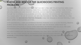 A quick guide to resolve QuickBooks Printing Problems within a minute