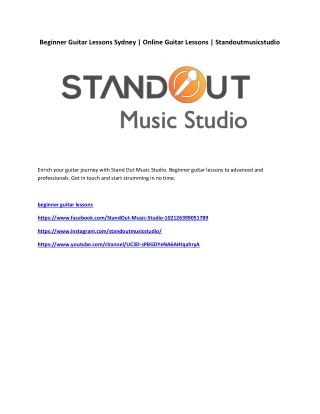 Beginner Guitar Lessons Sydney Online Guitar Lessons Standoutmusicstudio