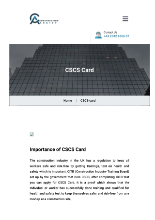 CITB CSCS Card Apply | Construction Training Courses uk