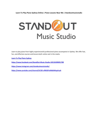 Learn To Play Piano Sydney Online Piano Lessons Near Me Standoutmusicstudio