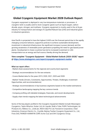 2021 Cryogenic Equipment Industry Global Analysis Report