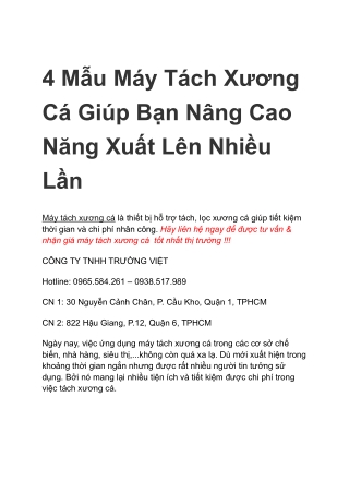 Máy tách xương cá