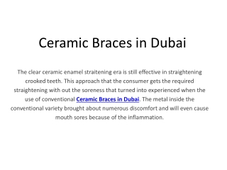 Ceramic Braces in Dubai