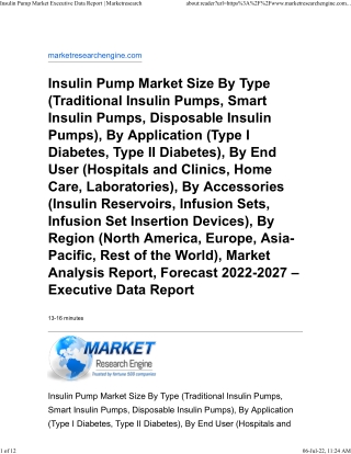 Insulin Pump Market