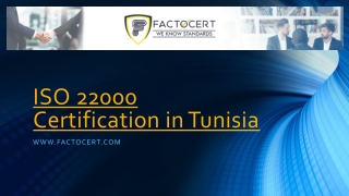 ISO 22000 Certification in Tunisia