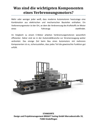 Was sind die wichtigsten Komponenten eines Verbrennungsmotors?