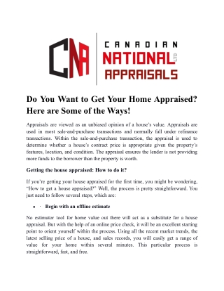 Do You Want to Get Your Home Appraised? Here are Some of the Ways!