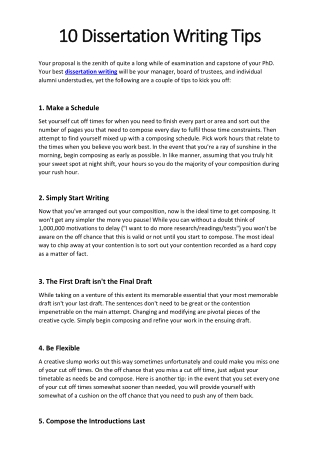 10 Dissertation Writing Tips