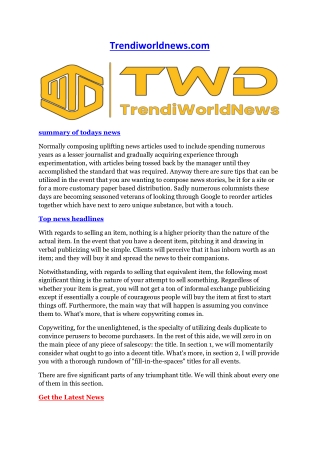 Get the Latest News