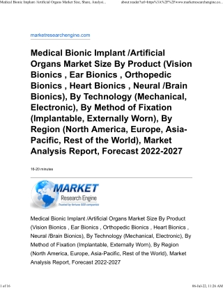 Medical Bionic Implant _Artificial Organs Market