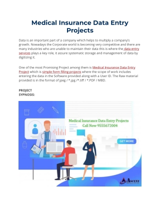 Medical Insurance Data Entry Projects