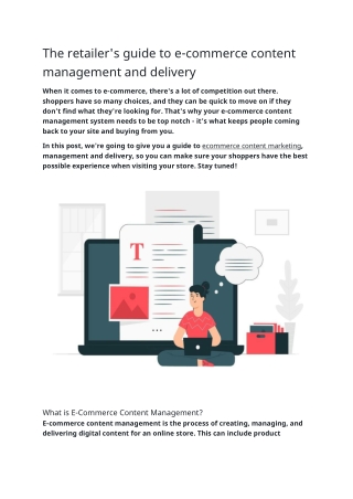 The retailer's guide to e-commerce content management and delivery