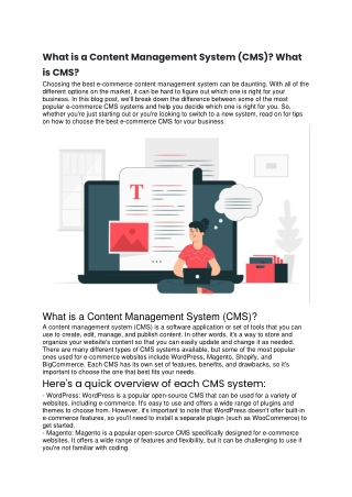 What is a Content Management System (CMS). What is CMS