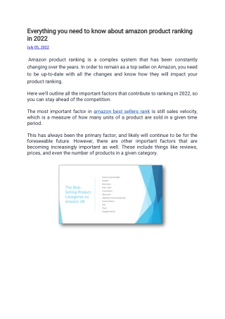 Everything you need to know about amazon product ranking in 2022