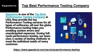 Top Best Performance Testing Company