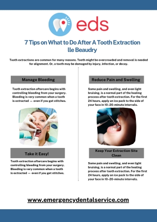 7 Tips on What to Do After A Tooth Extraction lle Beaudry