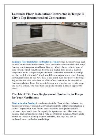 Laminate Floor Installation Contractor in Tempe