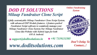 Best Online Milaap Fundraiser Clone System - DOD IT SOLUTIONS