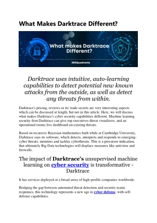 What Makes Darktrace Different?