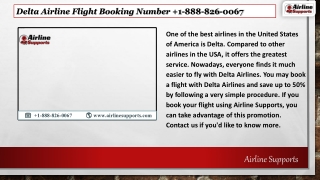 Delta Airline Flight Booking  1-888-826-0067