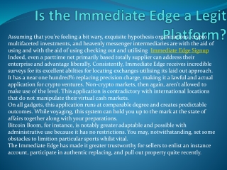 Is the Immediate Edge a Legit Platform