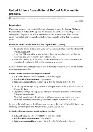United Airlines cancellation policy