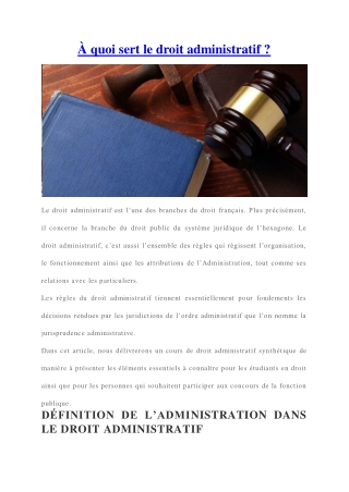 Droit administratif : À quoi sert ?