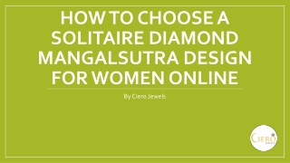 How To Choose A Solitaire Diamond Mangalsutra Design