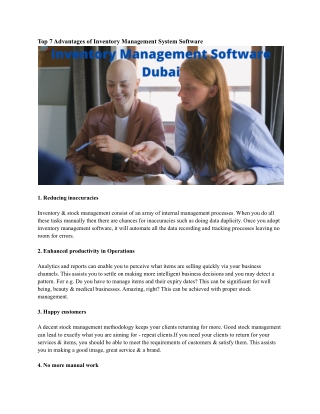 Inventory Management Software Dubai