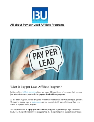 Pay per lead