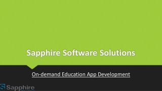 On-demand Education App Development | Sapphire