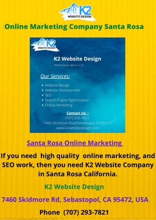 Online Marketing Company Santa Rosa