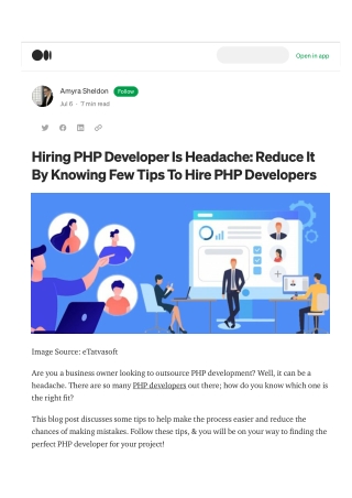 Hiring PHP Developer Is Headache -Reduce It By Knowing Few Tips To Hire PHP Developers