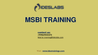 MSBI Training