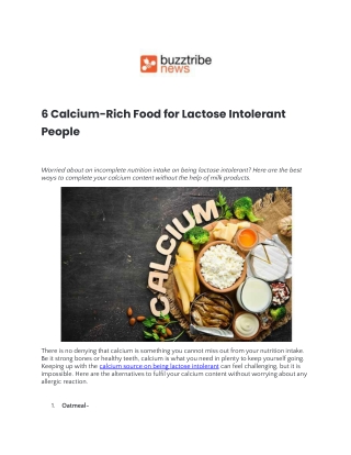 6 Calcium-Rich Food for Lactose Intolerant People