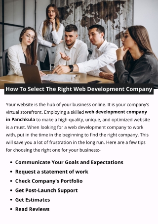 How To Select The Right Web Development Company