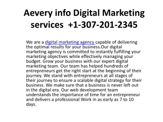 Aevery info Digital Marketing services   1-307-201-2345