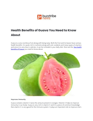 Health Benefits of Guava You Need to Know About