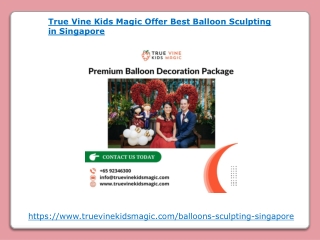 True Vine Kids Magic Offer Best Balloon Sculpting in Singapore