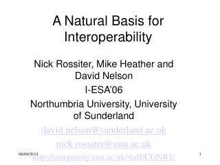 A Natural Basis for Interoperability