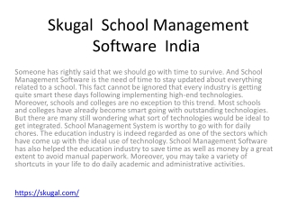 Skugal  School Management Software  India